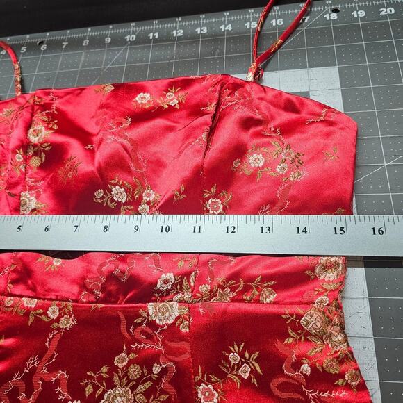 Princess Polly Mini Dress Womens Sz 6 Red Floral Whimsygoth Girly Asian Festival - Picture 8 of 9
